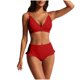 thumbnail image 2 of Tankini de moda para mujer, color sólido con cojín en el pecho y sin soporte de acero, traje de baño holgado con cordón dividido, traje de baño de dos piezas para mujer, trajes de baño tankini para mu, 2 of 6
