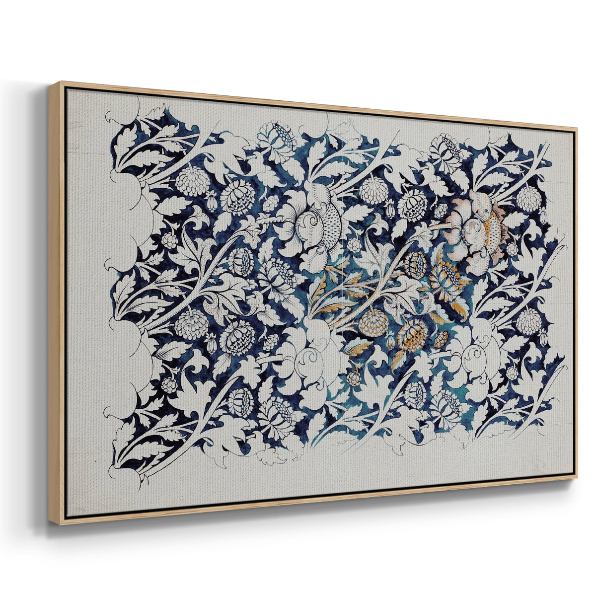 Vintage Abstract Print-XXVII Framed in Natural Wood Wood Gallery Wrapped Canvas 17 in. x 25 in.