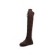 thumbnail image 1 of Minnieouse Botas hasta la rodilla para mujer, vendaje con cremallera lateral, cabeza redonda suave, suela de goma, botas altas hasta el muslo, zapatos sexis Calzado Marrón oscuro 4 Minnieouse AP013397-22, 1 of 6