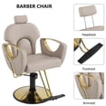 thumbnail image 3 of KIGOTY Barber Chair Reclining Salon Chair for Salons and Barbershops Modern Styling Chair Adjustable Barber Chair for Professional Haircuts in Gray, 3 of 8