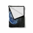 thumbnail image 2 of Galaxy Soft Flannel Fleece Blanket, Planet Earth Rocky Cliffs of Moon Lunar Panorama Art Cosmos Outer Space Print, Cozy Plush for Indoor and Outdoor Use, 60" x 80", Blue Black Grey, by Ambesonne, 2 of 6