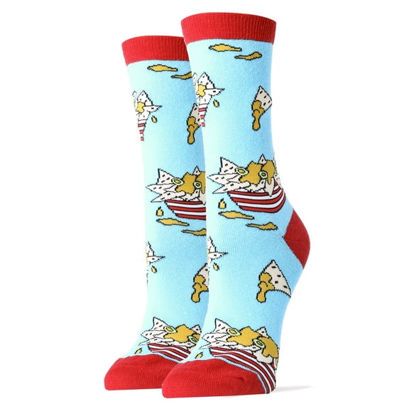 Oooh Yeah Women's Funny Novelty Crew Socks, Crazy Cool Fashion Socks, Nachos