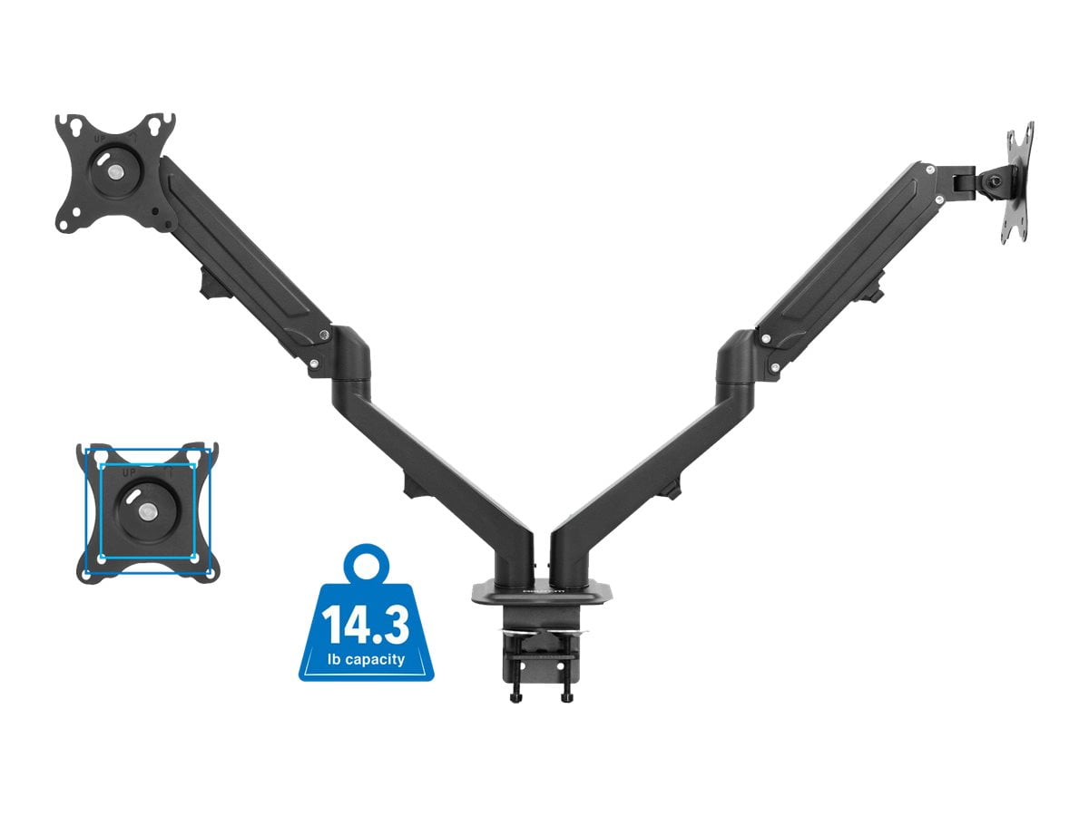 Mount-lt! Dual Monitor Desk Mount | Fits 17"-27" Computer Screens | Spring Arms | Ergonomic
