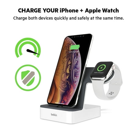 Belkin - PowerHouse Charging Dock for iPhone and Apple Watch - White
