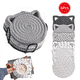 thumbnail image 1 of Juego de Posavasos con Orejas de Gato, Posavasos de Algodón Tejido a Mano para Gatos, Posavasos Absorbente Antideslizante para Bebidas, 6 Pzas con Soporte, 1 of 4