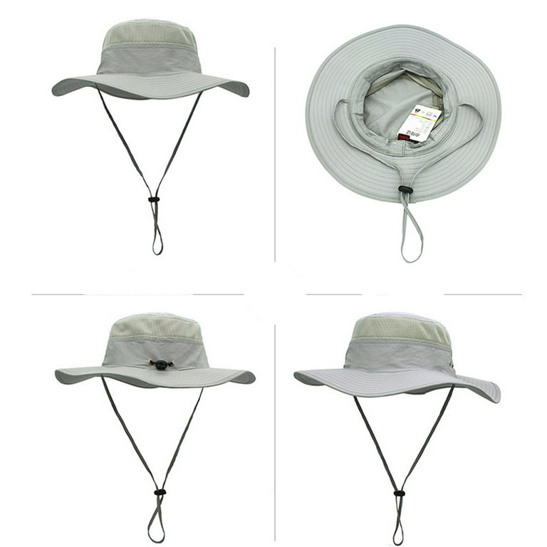 Yuanbang Men's Big Head Circumference Bucket Hat Summer Big Brim Hat, Size: One size, Gray