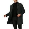 thumbnail image 1 of Abrigo de invierno INSPIRE CHIC para hombres con cuello de muesca, abrigo largo de un solo botón, 1 of 1