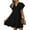 Black, variant on ZZwxWA Womens Sundress Short Sleeve V Neck Drawstring Casual Ruffle A-Line Swing Mini Dress Holiday Dresses
