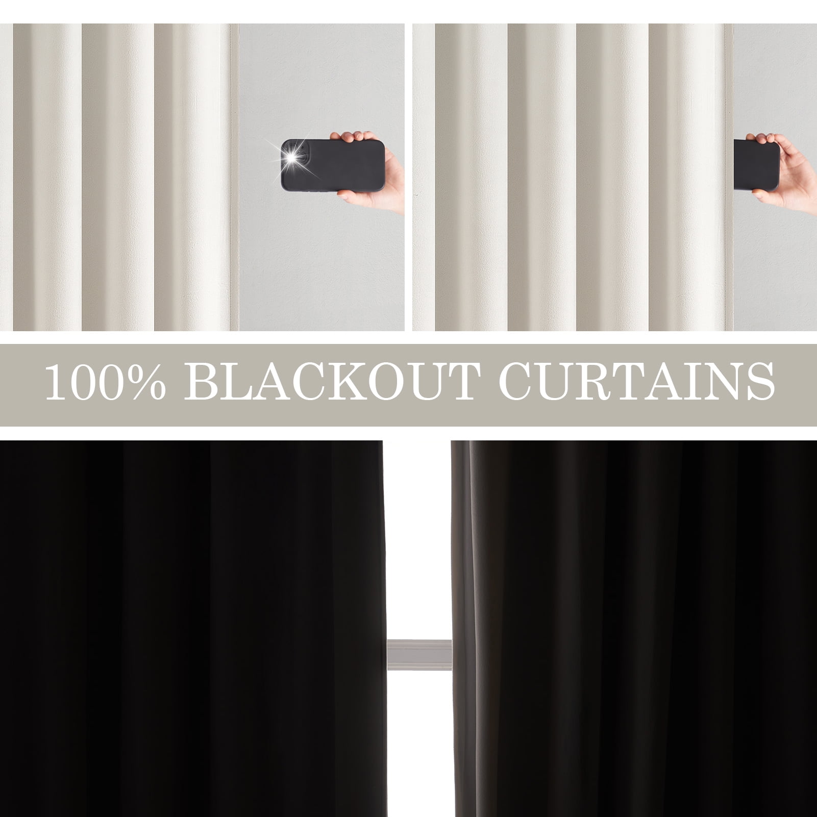 Topfinel 90 Inches Long Cream Velvet Curtains for Bedroom, Back Tab Light Blocking White Curtains with Hooks, Room Darkening Double Sided Drapes，Set of 2