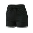 thumbnail image 3 of Aayomet Shorts For Women Casual Womens Casual Wide Leg Shorts High Waisted Leather Shorts,Black M, 3 of 5