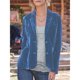 thumbnail image 2 of Chaqueta de Terciopelo para Mujer, Informal, con Solapa Abotonada, Larga, Cárdigan, Traje de Negocios, Abrigo con Bolsillos. Azul S, 2 of 3