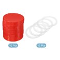thumbnail image 2 of Uxcell 86mm Wide Mouth Plastic Mason Jar Lids with Silicone Sealing Ring, Red 1Set/10 Pack, 2 of 5