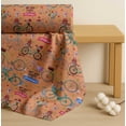 thumbnail image 4 of Soimoi Cotton Poplin Fabric Text,Floral & Bicycle Transport Print Fabric by The Yard 42 Inch Wide, 4 of 7