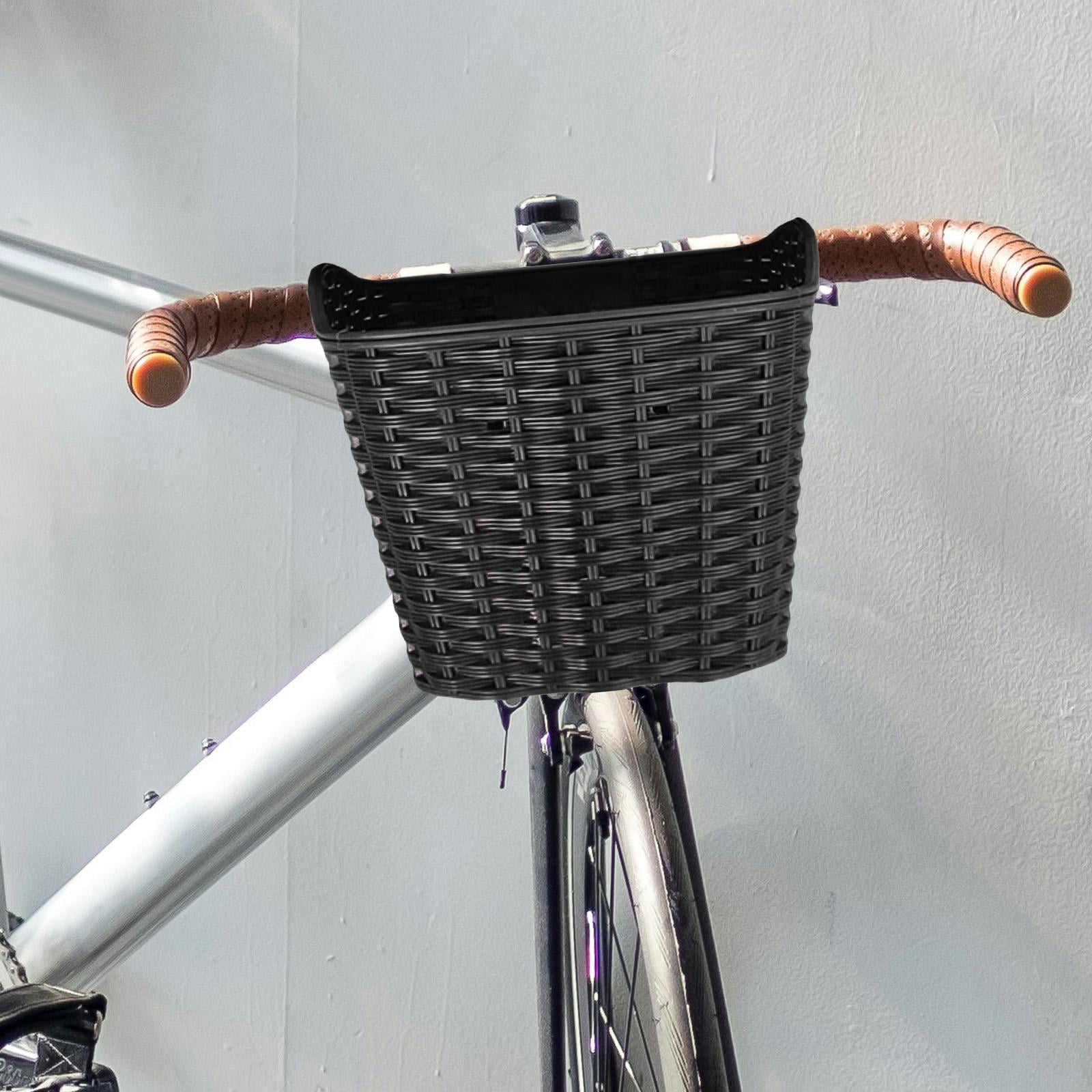DimyFew Bicycle Handlebar Basket, Bike Front Handlebar Basket, Easy to Install, Portable Black