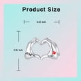 thumbnail image 5 of ARVALILS 925 Sterling Silver Heart Hand Gesture Charm, Jewelry Gift for Women’s Bracelets & Necklaces, 5 of 7