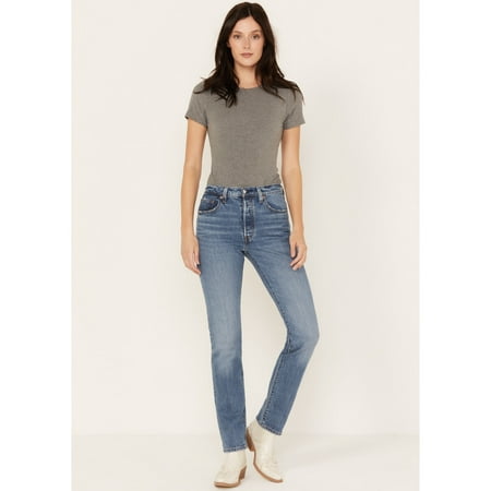 Women's Levi's® 501™ High-Rise Straight Leg Jeans Color: Salsa Sequence Size: 28(US 6)M