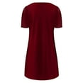 thumbnail image 4 of Ersazi Women's Summer Dresses on Clearance Casual Loose Dress for Women Sleeve Sundress Flowy Dress Solid Dress Wine M, 4 of 5