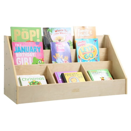 ECR4Kids 5-Compartment Easy to Reach Book Display  Classroom Storage  Natural