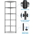 thumbnail image 5 of 6 Tier NSF Corner Wire Shelf Shelving Unit, 18 x 18 x 72 Inch 420lbs Capacity Heavy Duty Adjustable Metal Storage Rack with Leveling Feet & Shelf Liners for Office Kitchen Bathroom and More - Black, 5 of 10