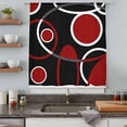 thumbnail image 5 of Black Red Sheer Curtains 108 Inches Extra Long, White Circle Geometric Abstract Texture Light Filering Curtains, Privacy Drapes Simi Floor to Veiling Curtain for Living Room Bedroom Window Treatment, 5 of 9