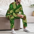 thumbnail image 7 of Salouo Big Colorful Avocados Print Button-Front Long Sleeve Pajama Set for Men, Soft 2Pjs Men's Long Sleeve Sleepwear-Small, 7 of 7