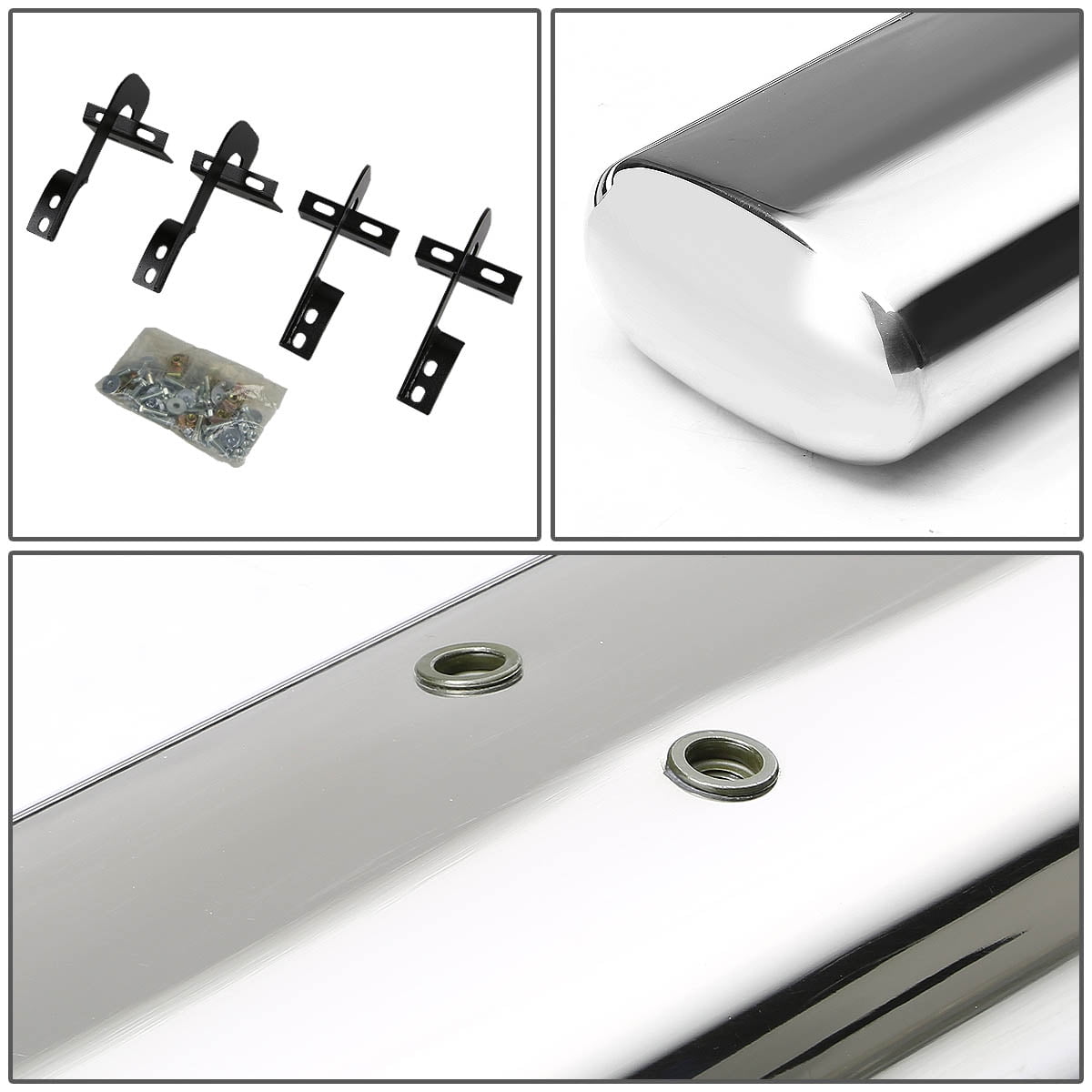 DNA Motoring 5" Oval Side Step Nerf Bars Running Boards for 2004-2008 Ford F150 Super Crew Cab