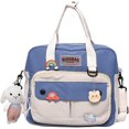 thumbnail image 1 of Lindos Bolsos Mochila Kawaii Bolsa De Mensajero para La Escuela,Mochilas Estéticas Computadora Portátil Multifunción Ita Japonesa para Adolescentes Niñas Niños-Azul, 1 of 5