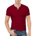 thumbnail image 2 of Aiyino Mens Henley Shirts Slim Fit Short Sleeve Beefy Fashion Casual Top Shirts of Cotton Shirts, 2 of 5