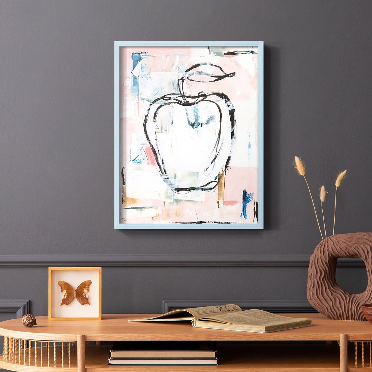 Candied Fruit I Framed Print in Blue Solid Wood Framed Print No Nail Hanging