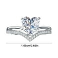 thumbnail image 3 of Elegant Heart-Shaped Zirconia Engagement Ring - Sterling Silver Proposal Ring with Brilliant Cut Cubic Zirconia for Women, 3 of 6
