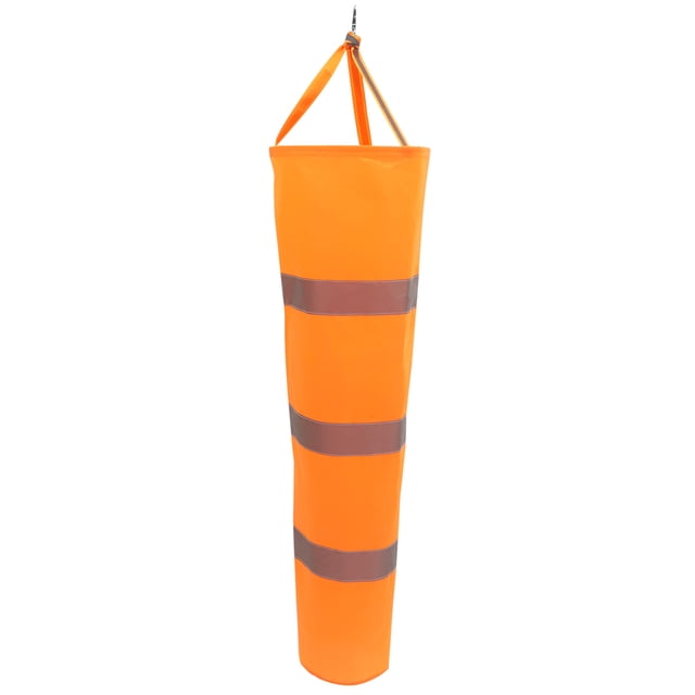 1Set Orange Air Direction Indicator Windsock for Oil Exploration with Reflective Strips and Waterproof