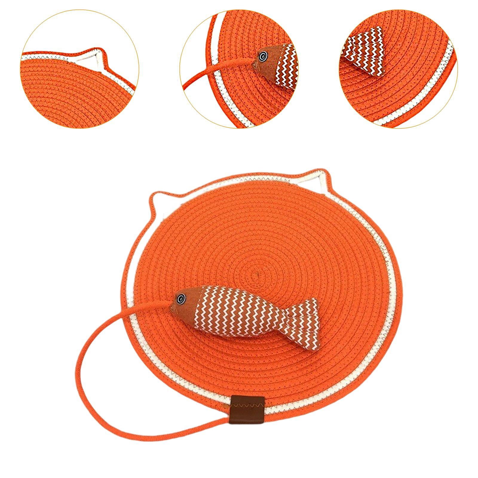 Gazechimp Cat Scratch Mat with Fishy Ball Cat Floor Scratching Pad for Couch Floor Rug L