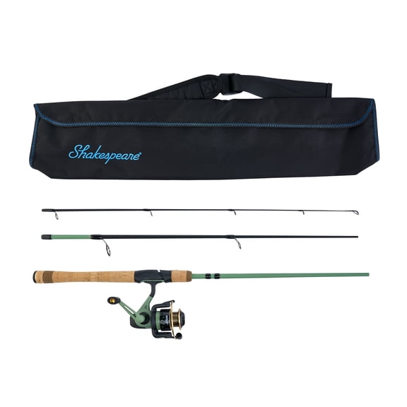 Shakespeare Wild Travel Spinning Combo 6'6" 3-Piece Fishing Rod and Reel Combo