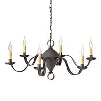 Irvins Country Tinware 6 Arm Public House Chandelier in Kettle Black