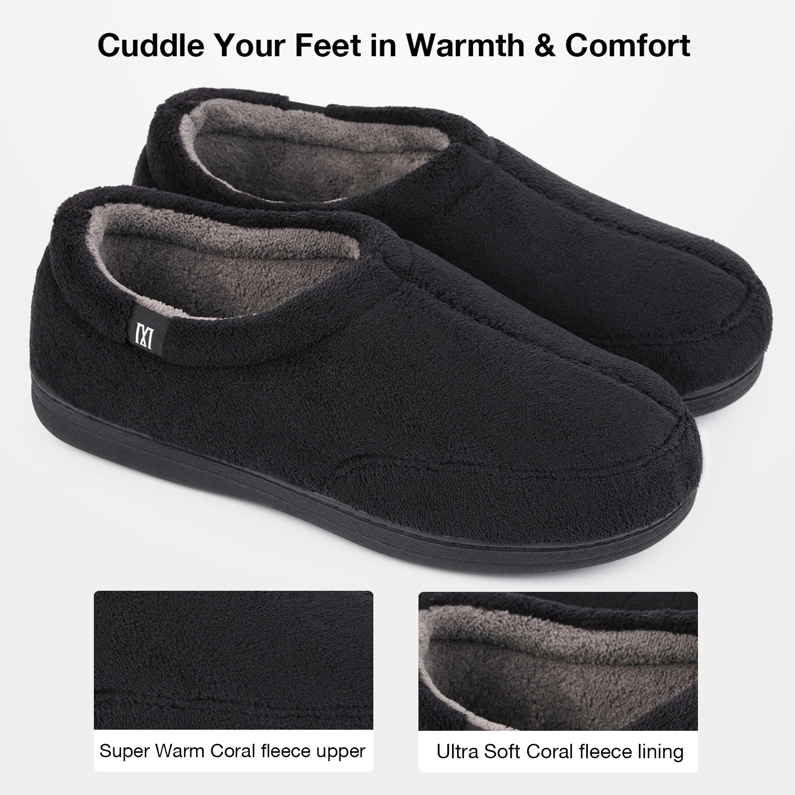 MERRIMAC Men's Minimalist Memory Foam Slippers, Indoor House Shoes with ...