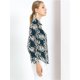 thumbnail image 5 of Camisa de oficina Allegra K de manga larga estampada Hojas Azul Tropical XL, 5 of 7