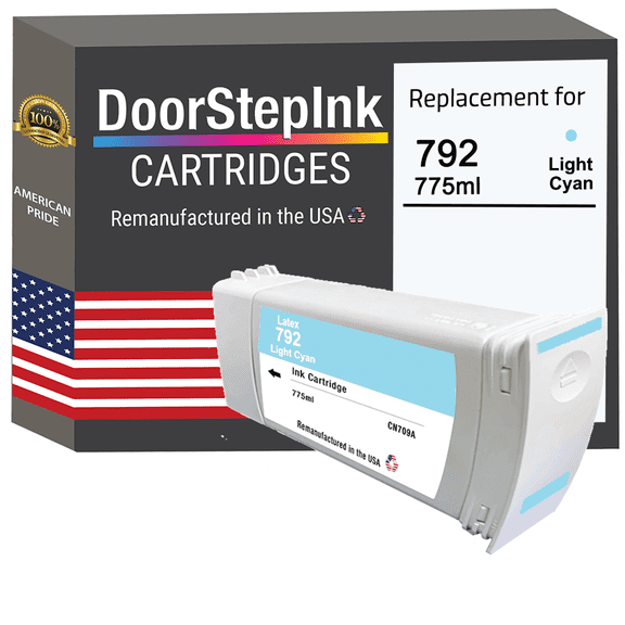 Remanufactured DoorStepInk High Yield Ink Cartridge for HP 792 775ML Light Cyan
