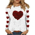 thumbnail image 5 of WRFWUL Valentines Tops for Women Trendy 2026 Love Heart Printed Tee Shirts Oversized Long Sleeve Crew Neck Valentine Shirt, 5 of 7