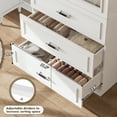 thumbnail image 3 of MEISSALIVVE Wardrobe Closet with 4 Doors and 6 Drawers, 74.8" Freestanding Armoire Storage Cabinet, Large Modern Bedroom Wardrobe, White, 3 of 7