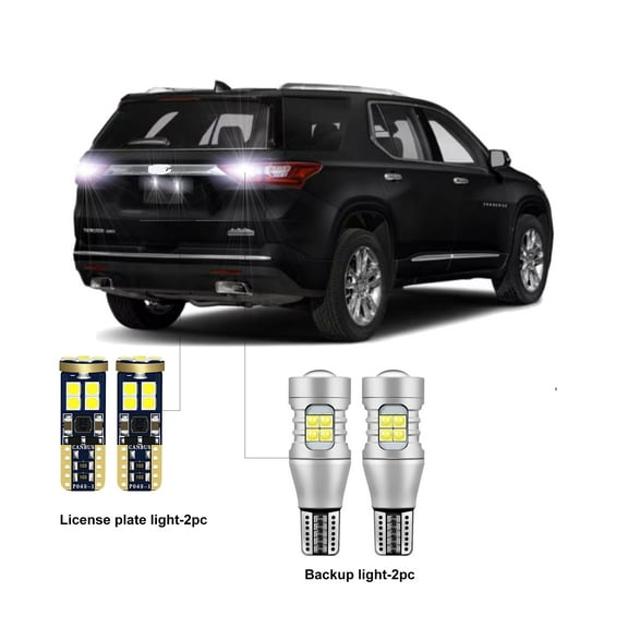 Car LED Bulbs For Chevrolet Traverse 2009-2021 LED Car Reverse Backup Light License Plate Light CANBUS