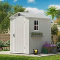 thumbnail image 2 of Patiowell 6' x 4' Plastic Shed for Outdoor Storage,Resin Shed with Window for Garden,Backyard,Tool Storage Use，White, 2 of 8