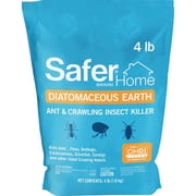 Safer Home Diatomaceous Earth 4 lb Organic OMRI DE - Cockroach Killer Indoor Home, Bed Bug Killer, Kills Fleas, Ants, Silverfish, Earwigs & Crawling Insects