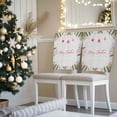 thumbnail image 3 of Merry Christmas Chair Covers Set of 1 Red Star Ball Evergreen Bough Berry Wood Chair Back Covers Stretch Removable Washable Slipcovers Protector for Dining Room Kitchen Party Decor, 3 of 5