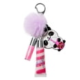 thumbnail image 1 of Claire's 2 pack Lip Gloss Key Ring Purple Pompom Panda, 1 of 3