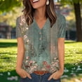 thumbnail image 4 of Youyipin Womens Tops Puff Short Sleeve V Neck Victorian T Shirts Loose Fit Blouses Business Casual Tops For Women, 4 of 6