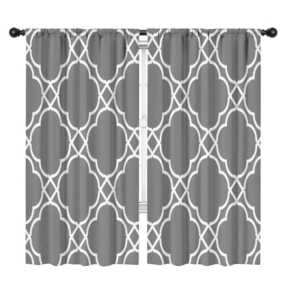 Blackout Kids Curtains,Gray Geometric Pattern Childrens Insulated Curtains Set Of 2,Bedroom Essentials,Toddler Room Decor 42x84in(106x213cm)