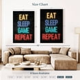 thumbnail image 4 of Elephant Stock Neon Eat Sleep Game Repeat Wall Art - Vertical Canvas Wall Art - Living Room Wall Decor - Hobbies And Lifestyle Canvas - Brown And Beige Decor - 32" x 48", 4 of 8