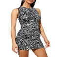 thumbnail image 1 of MesaSe Robe Moulante Sans Manches pour Femmes, Robe Courte Mini Décontractée avec Col, Bandage Plissé Ajusté, 1 of 5