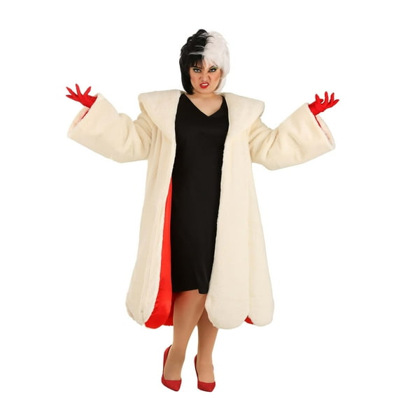 Plus Size Cruella De Vil Women's Deluxe Coat Costume