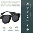 thumbnail image 3 of European and American fashion sunglasses trend box sunglasses, made of PC - black, 3 of 5